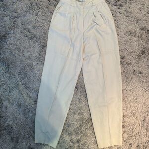 Giorgio Armani Cream Buttoned Trousers